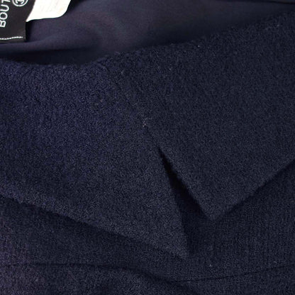 Chanel 1997 Double Breasted Tweed Jacket Navy #38