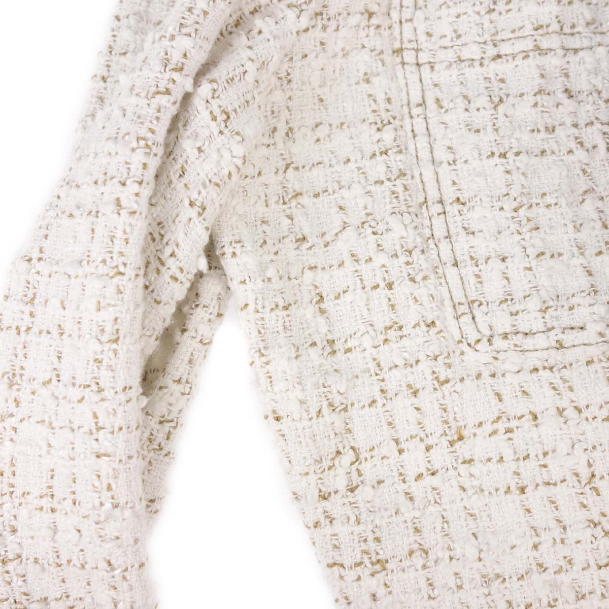 Chanel 2001 Single Breasted Tweed Jacket White #38