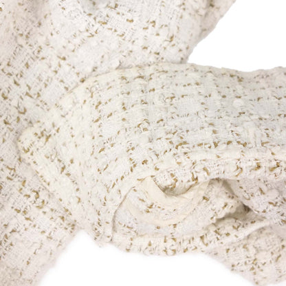 Chanel 2001 Single Breasted Tweed Jacket White #38