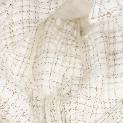 Chanel 2001 Single Breasted Tweed Jacket White #38