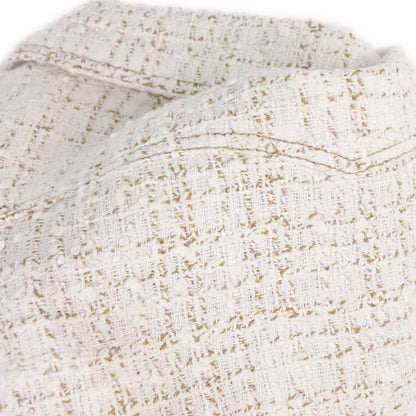 Chanel 2001 Single Breasted Tweed Jacket White #38