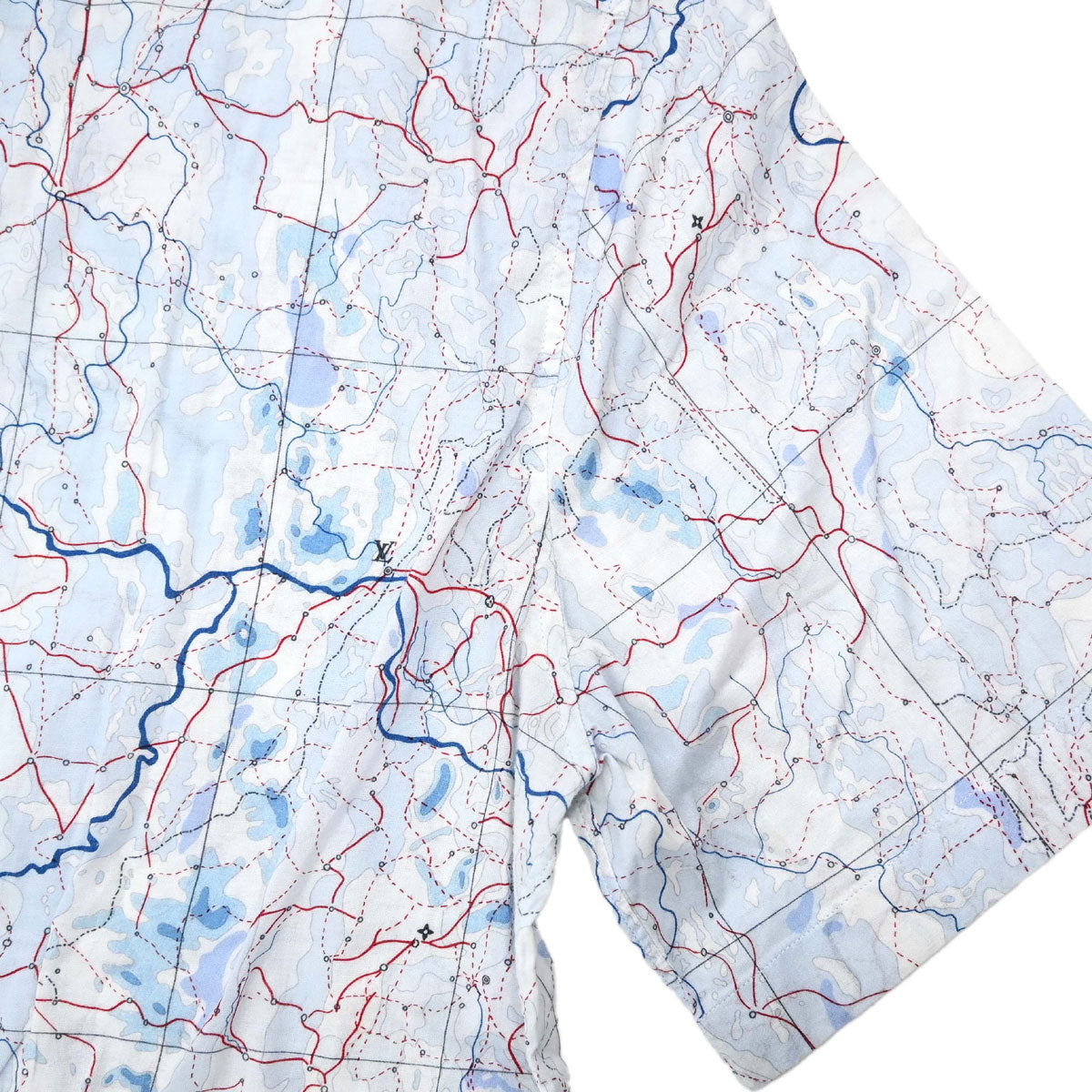 Louis Vuitton Shirt Blouse Top Map Light Blue #L