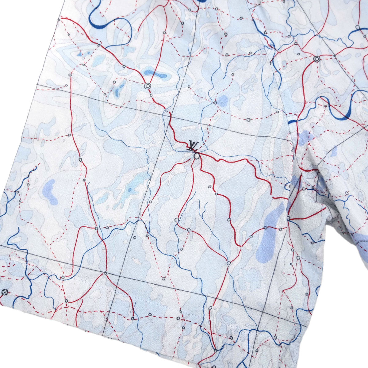 Louis Vuitton Shirt Blouse Top Map Light Blue #L