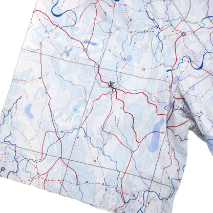 Louis Vuitton Shirt Blouse Top Map Light Blue #L