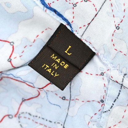 Louis Vuitton Shirt Blouse Top Map Light Blue #L