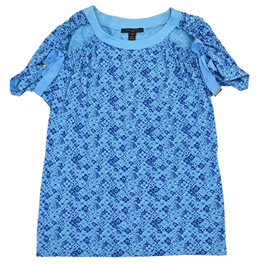 Louis Vuitton Monogram Flower Print T-shirt Blue #XS
