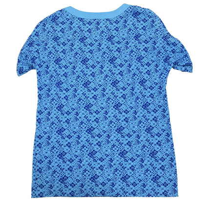 Louis Vuitton Monogram Flower Print T-shirt Blue #XS