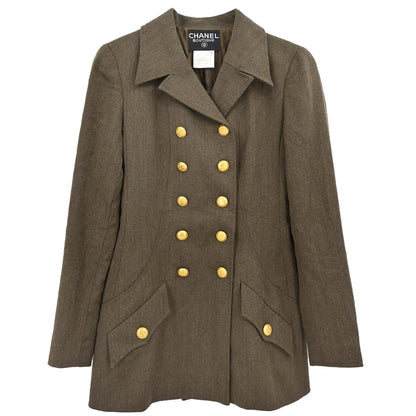 Chanel 1996 Double Breasted Jacket Brown #36