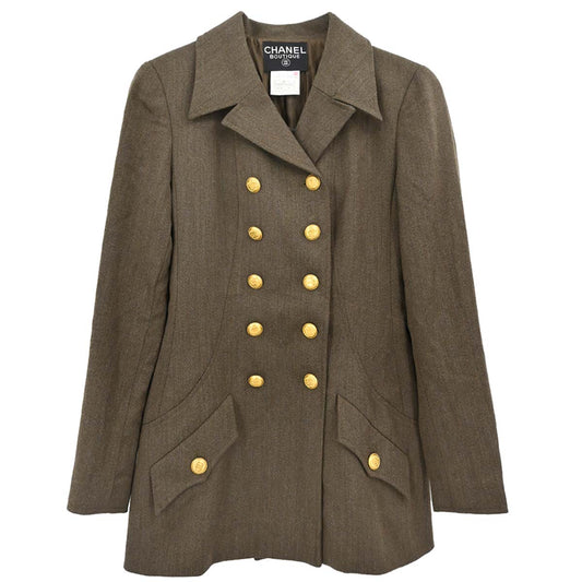 Chanel 1996 Double Breasted Jacket Brown #36