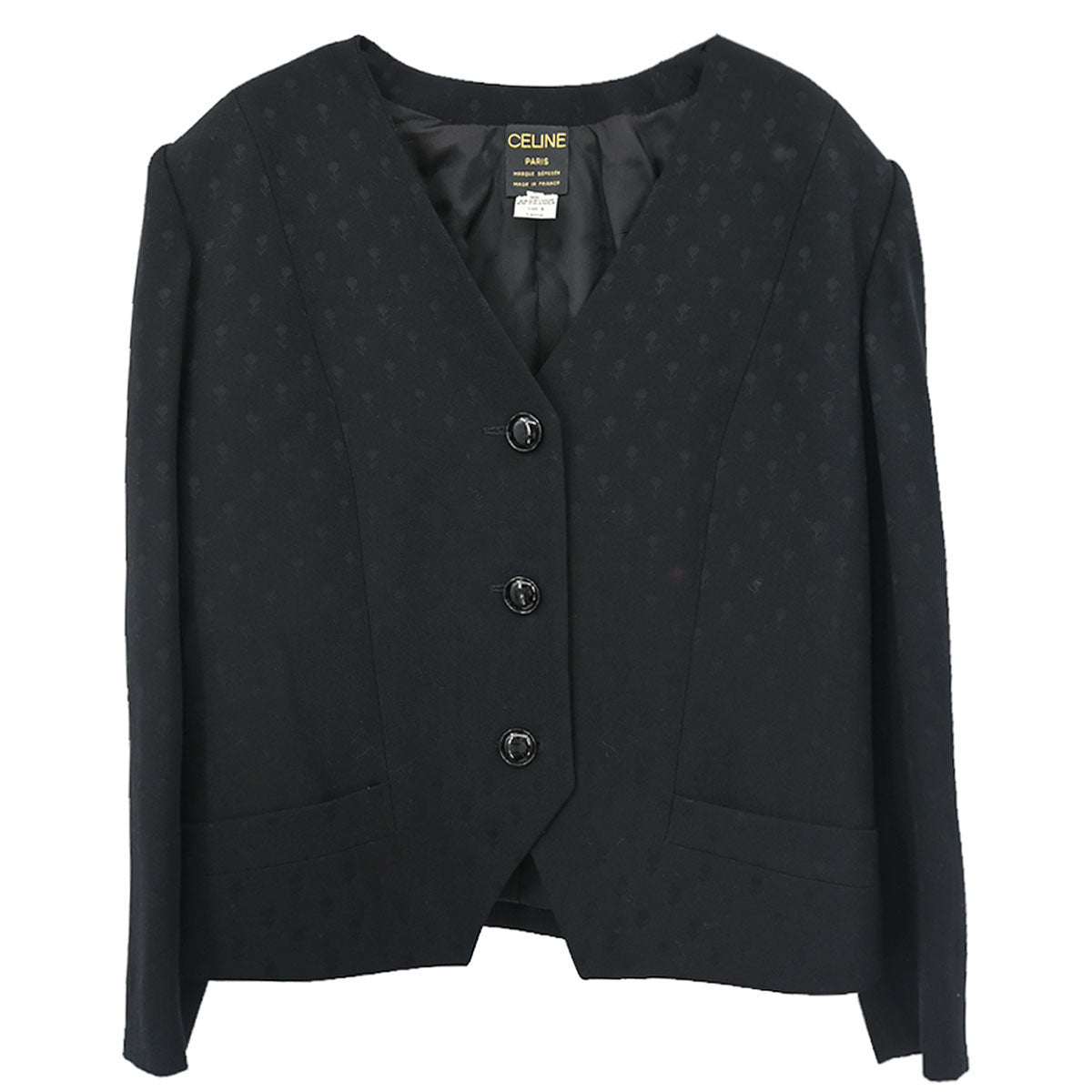 Celine Collarless Jacket Black #46