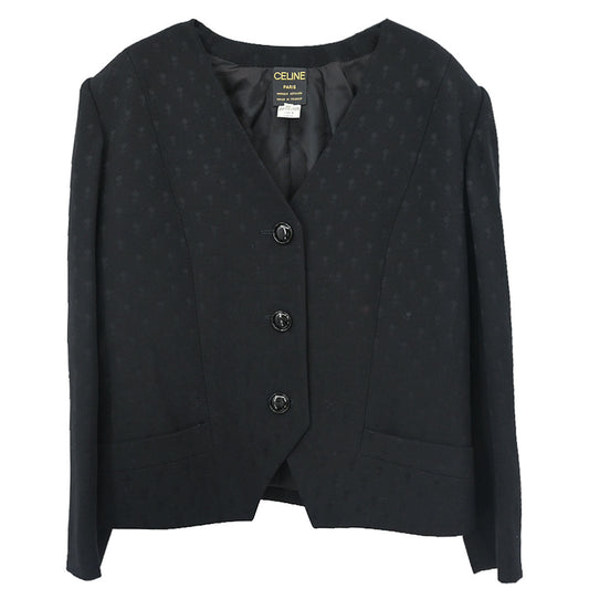 Celine Collarless Jacket Black #46
