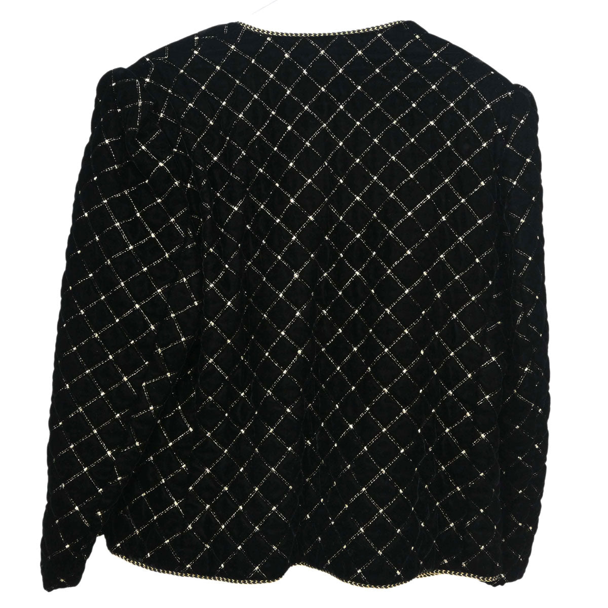 Celine Collarless Velvet Jacket Glitter Black #46