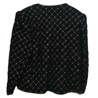 Celine Collarless Velvet Jacket Glitter Black #46