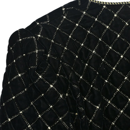 Celine Collarless Velvet Jacket Glitter Black #46