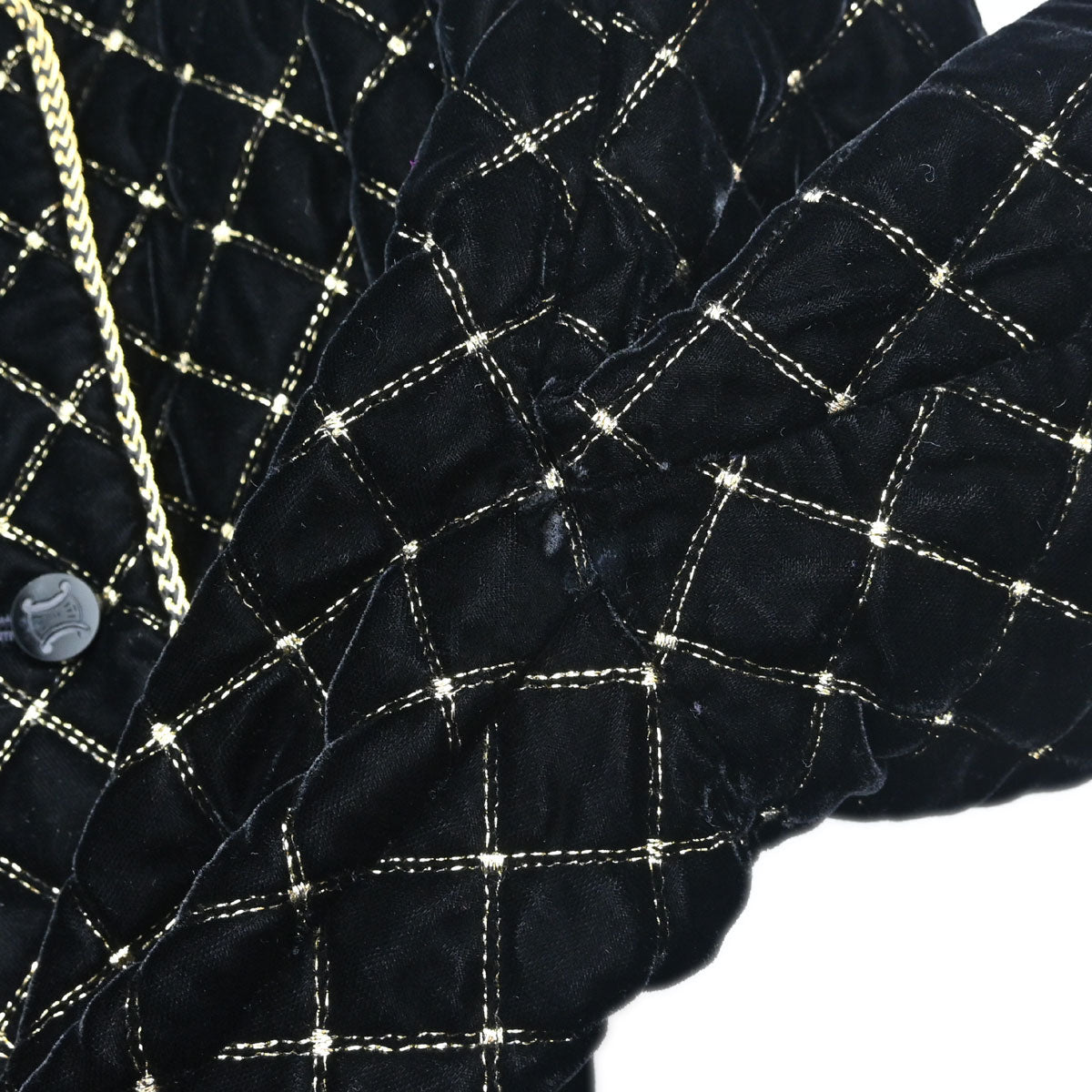 Celine Collarless Velvet Jacket Glitter Black #46