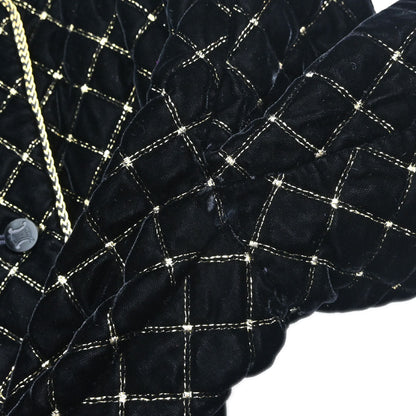 Celine Collarless Velvet Jacket Glitter Black #46