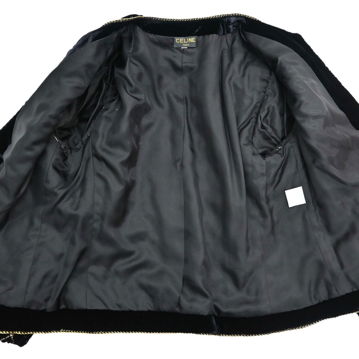 Celine Collarless Velvet Jacket Glitter Black #46