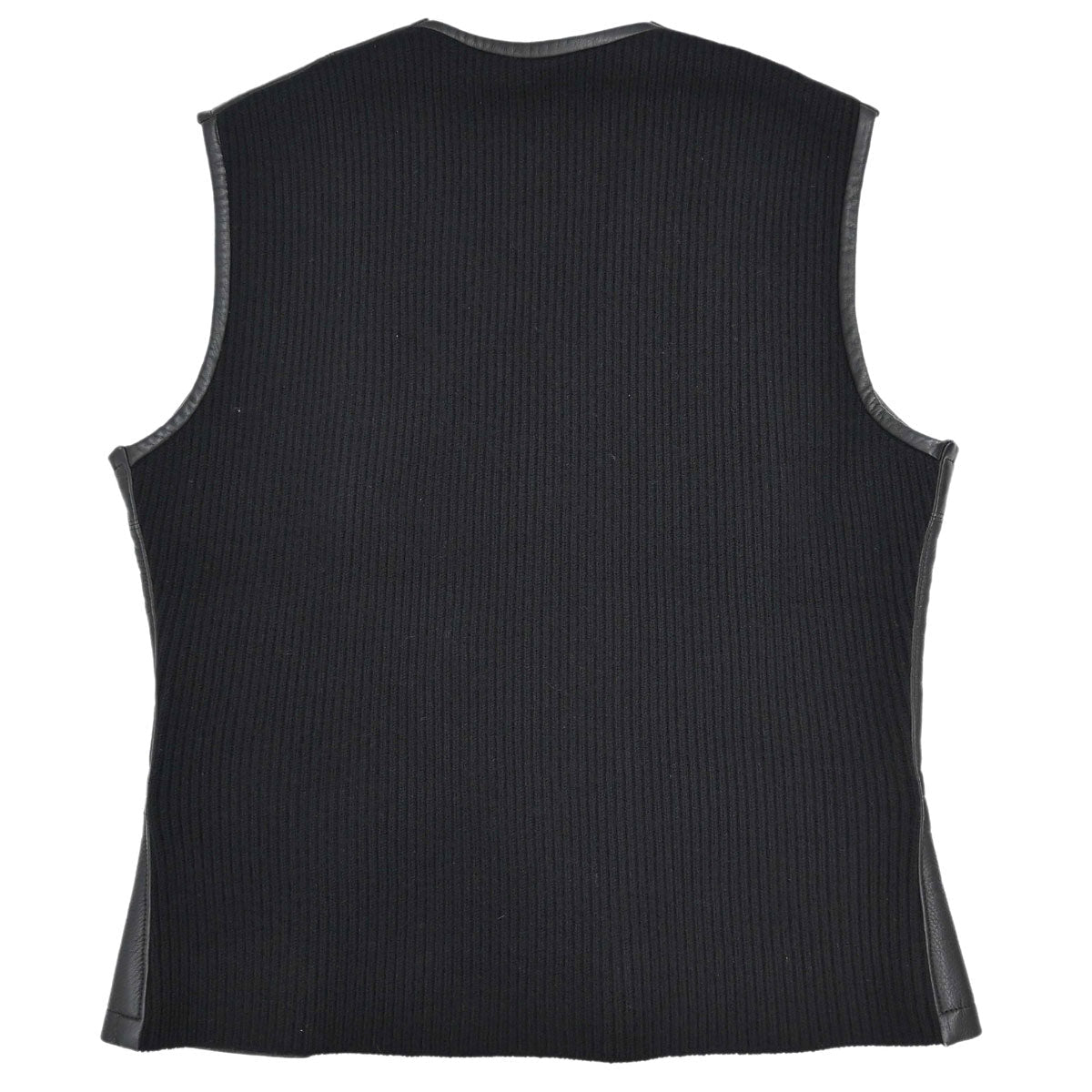 Hermes Sleeveless Jacket Vest Deerskin Black #42