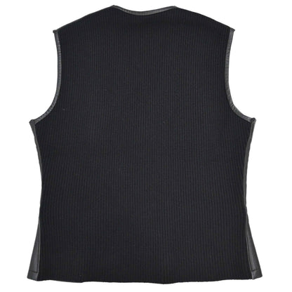 Hermes Sleeveless Jacket Vest Deerskin Black #42