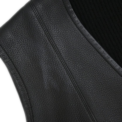 Hermes Sleeveless Jacket Vest Deerskin Black #42