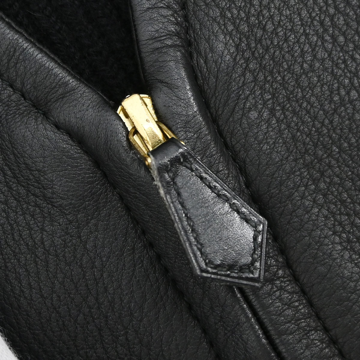 Hermes Sleeveless Jacket Vest Deerskin Black #42
