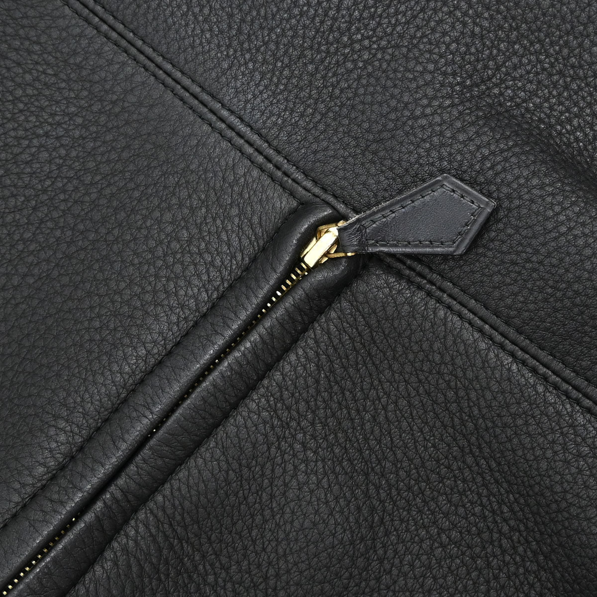 Hermes Sleeveless Jacket Vest Deerskin Black #42