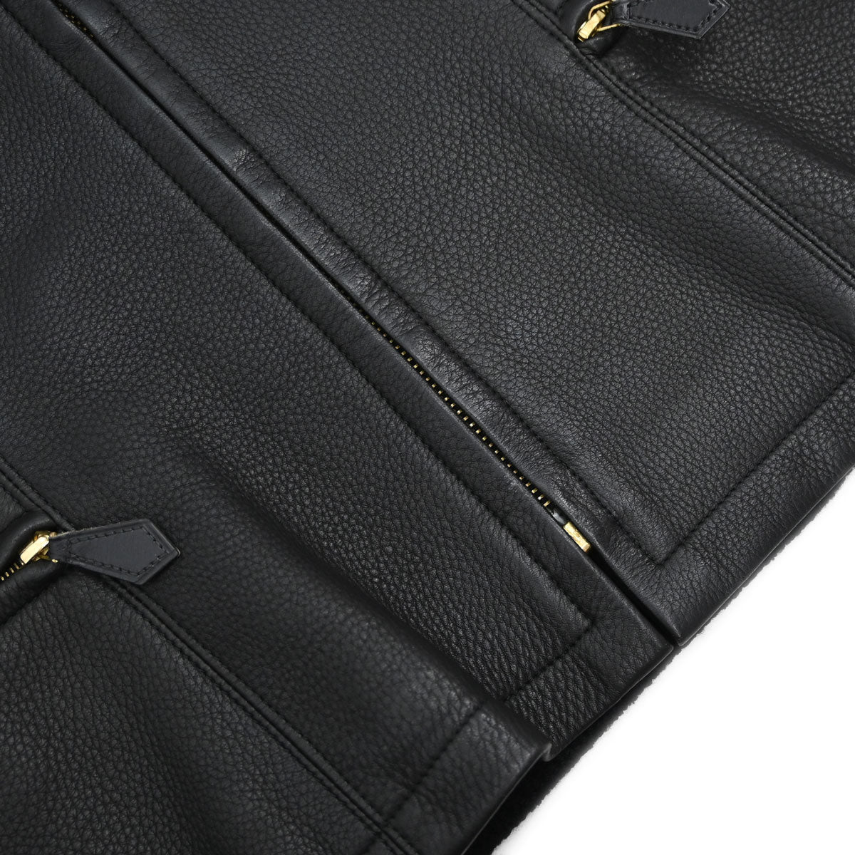 Hermes Sleeveless Jacket Vest Deerskin Black #42