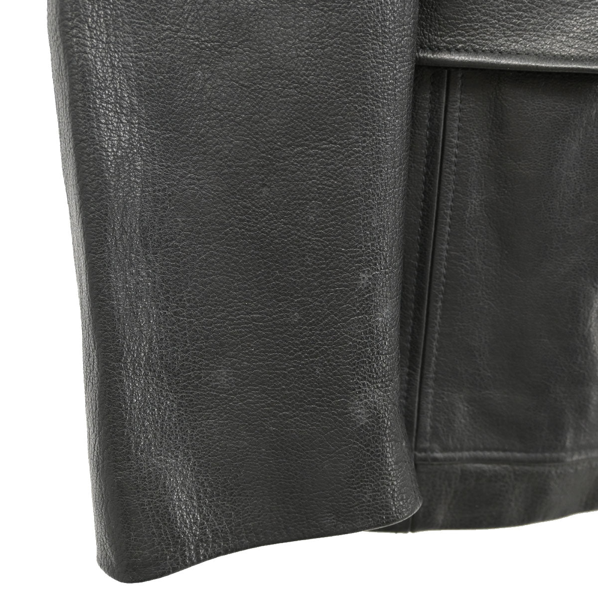 Gucci Single Breasted Genuine Leather Jacket Black