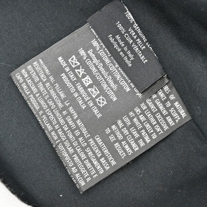 Gucci Single Breasted Genuine Leather Jacket Black