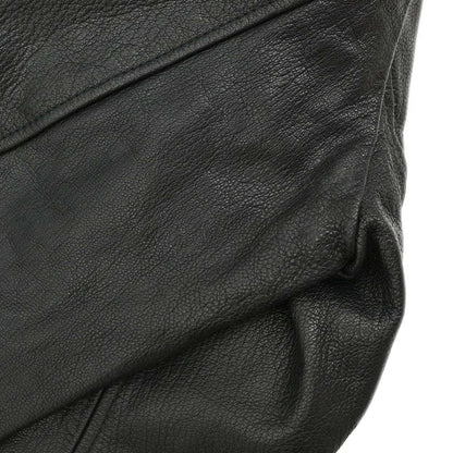 Gucci Single Breasted Genuine Leather Jacket Black