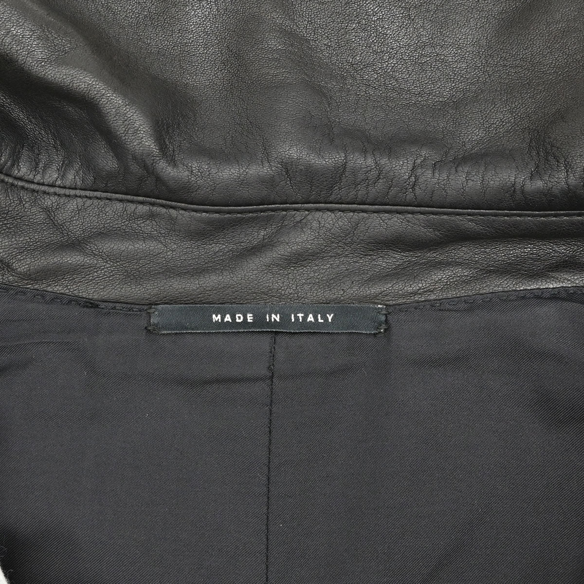 Gucci Double Breasted Genuine Leather Jacket Black #52