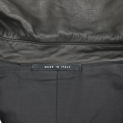 Gucci Double Breasted Genuine Leather Jacket Black #52