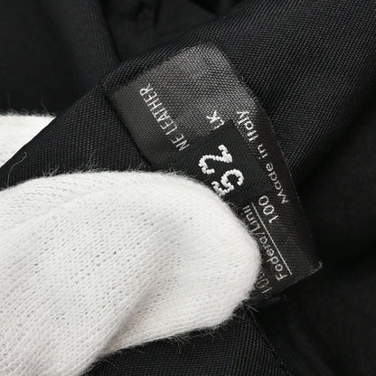 Gucci Double Breasted Genuine Leather Jacket Black #52