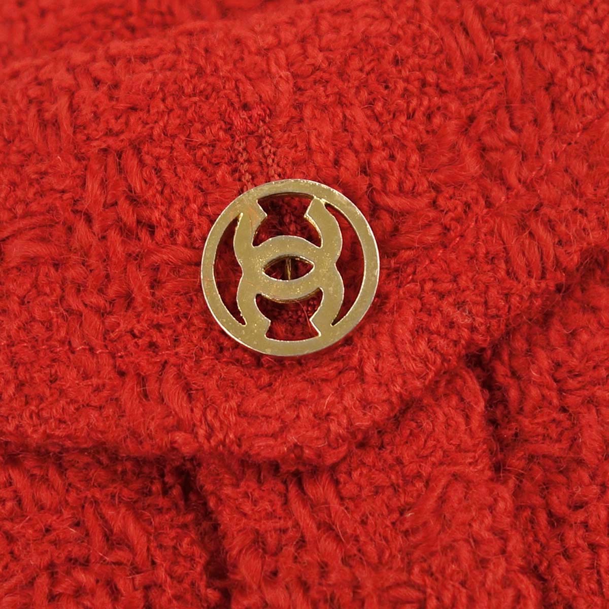 Chanel Single Breasted Collarless Tweed Check Jacket Red #36