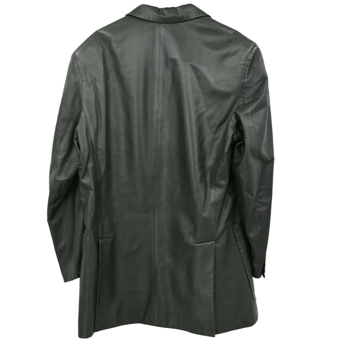 Hermes Single Breasted Jacket Lambskin Dark Green #50