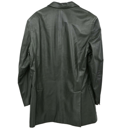 Hermes Single Breasted Jacket Lambskin Dark Green #50