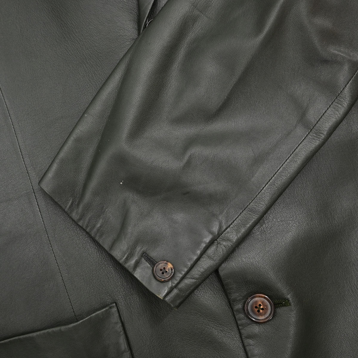 Hermes Single Breasted Jacket Lambskin Dark Green #50