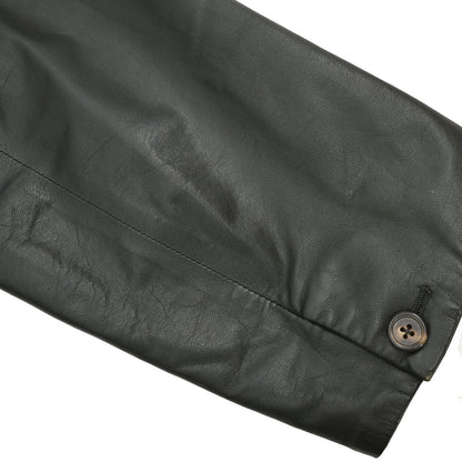 Hermes Single Breasted Jacket Lambskin Dark Green #50