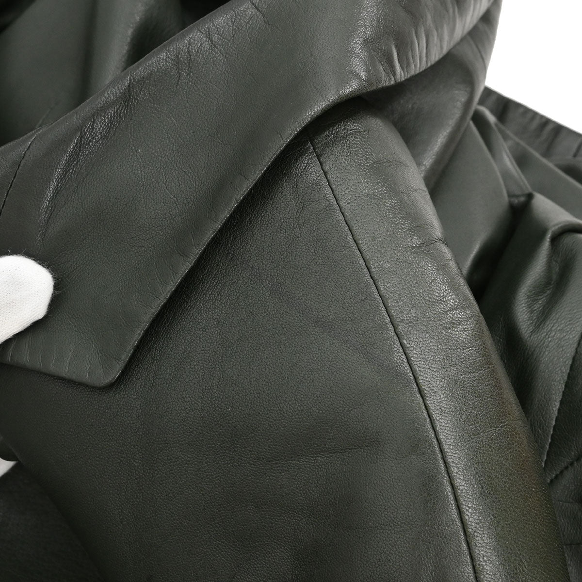 Hermes Single Breasted Jacket Lambskin Dark Green #50