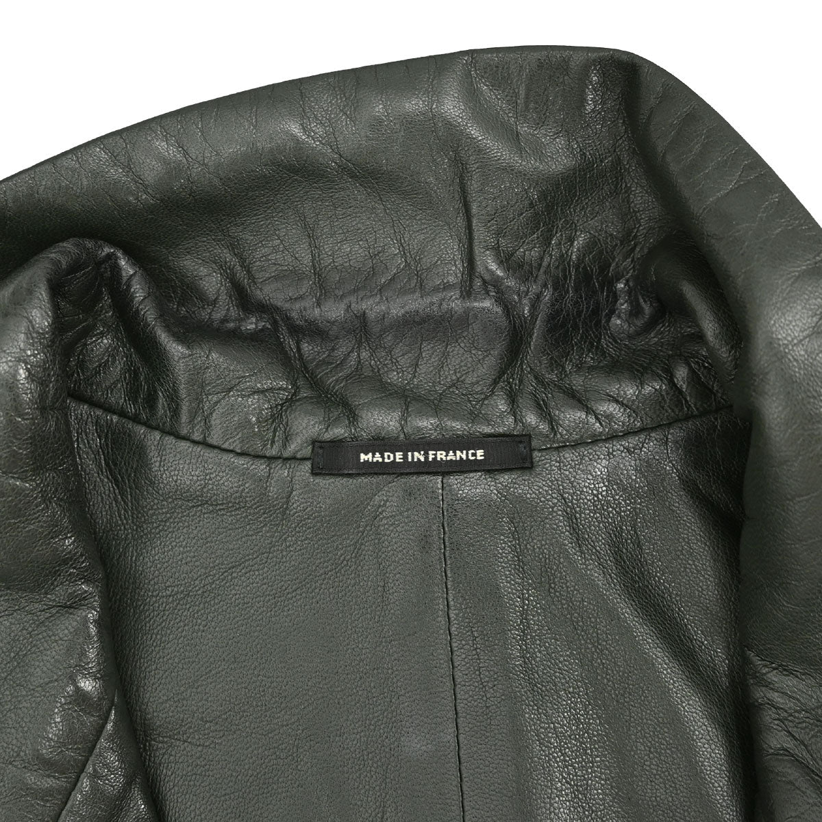 Hermes Single Breasted Jacket Lambskin Dark Green #50