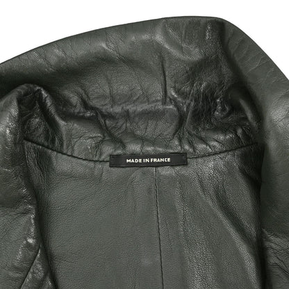 Hermes Single Breasted Jacket Lambskin Dark Green #50