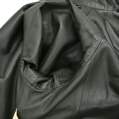 Hermes Single Breasted Jacket Lambskin Dark Green #50