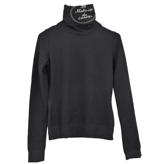 Chanel 2004 Long Sleeve Turtleneck Top Black #34