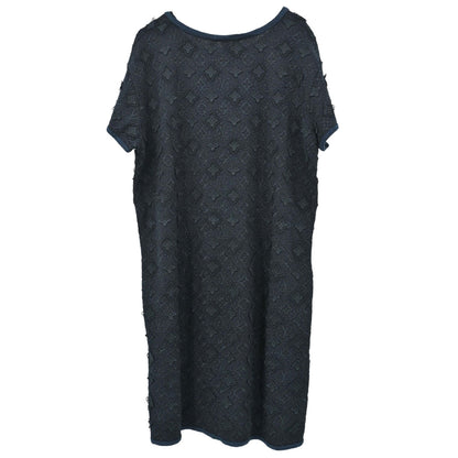 Louis Vuitton Short Sleeve Dress Monogram Navy #XL