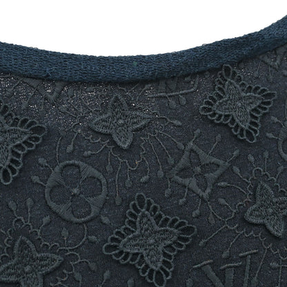 Louis Vuitton Short Sleeve Dress Monogram Navy #XL