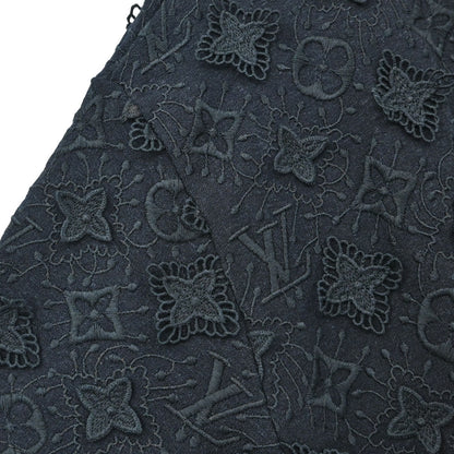 Louis Vuitton Short Sleeve Dress Monogram Navy #XL