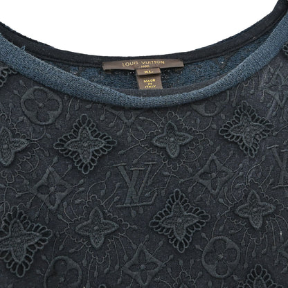 Louis Vuitton Short Sleeve Dress Monogram Navy #XL
