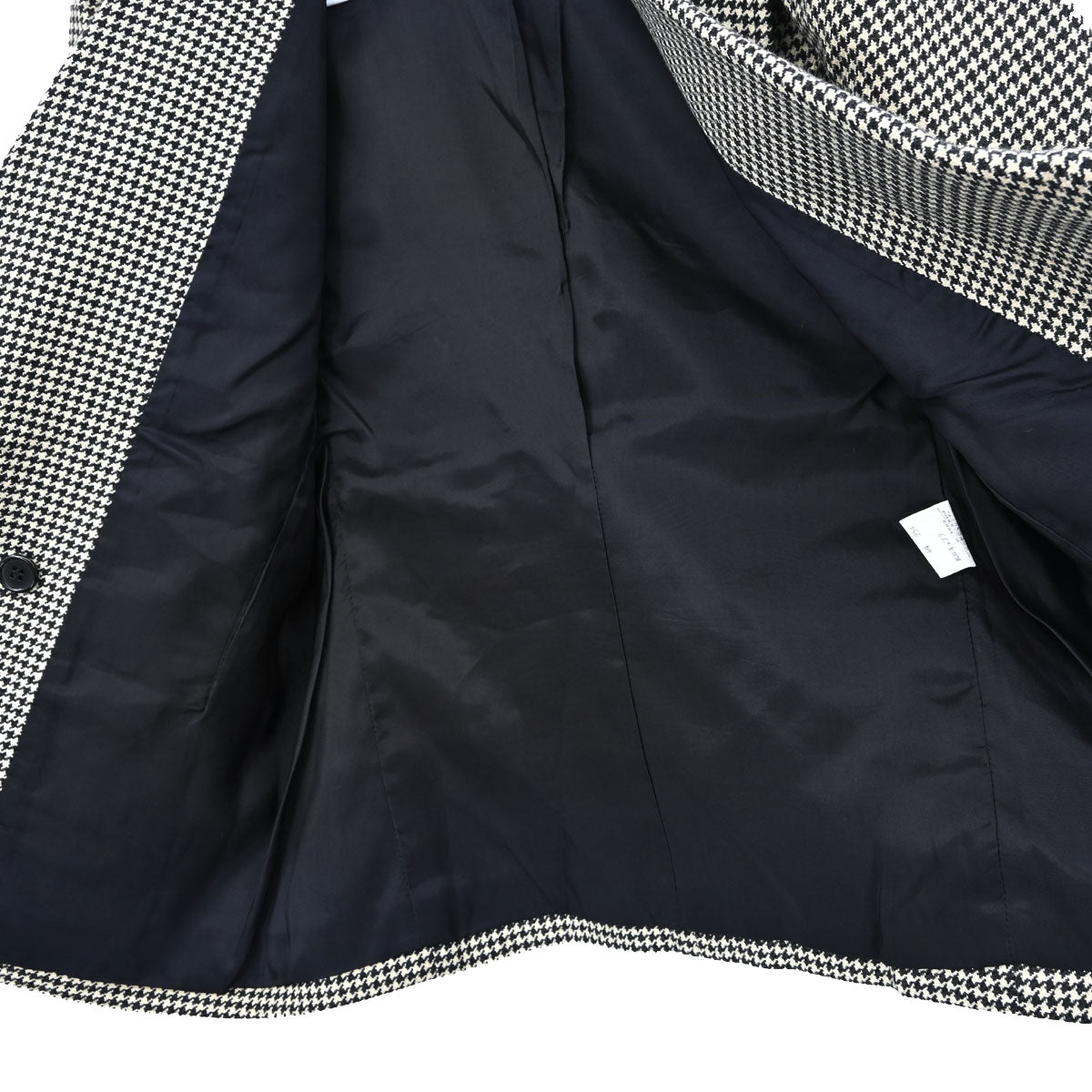 Yves Saint Laurent Double Breasted Houndstooth Jacket Black #M