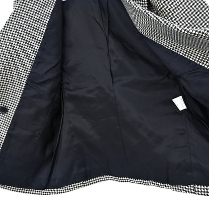 Yves Saint Laurent Double Breasted Houndstooth Jacket Black #M