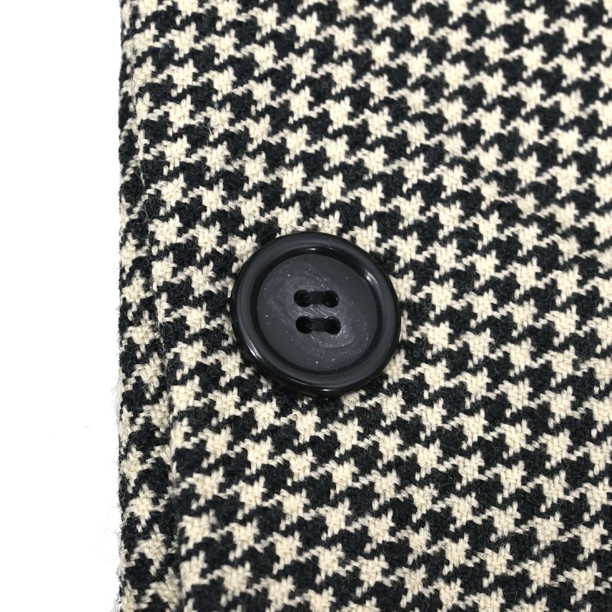 Yves Saint Laurent Double Breasted Houndstooth Jacket Black #M